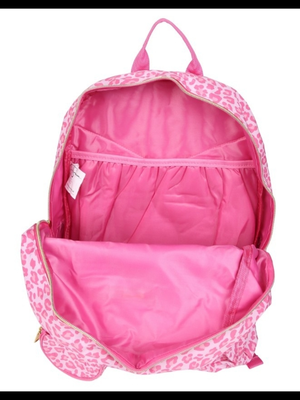 Jessica Simpson Pink Leopard Print Backpack, Lunch Bag, Coin Purse Set. - Picture 4 of 6